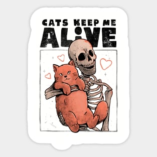 Cats Keep Me Alive - Dead Skull Evil Gift Sticker